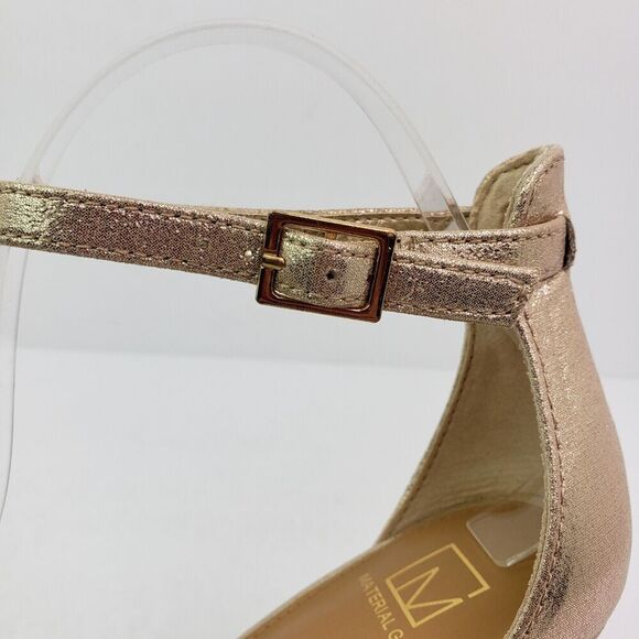 Material Girl Blaire Womens Sz 9.5 Gold Party Formal Ankle Strap 4" Heels Sandal - Picture 9 of 13